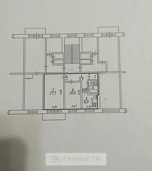 2-к. кв. 43.7 м² 5/5 эт.
