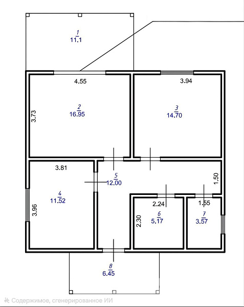 Дом 82.5 м² на участке 7 сот.