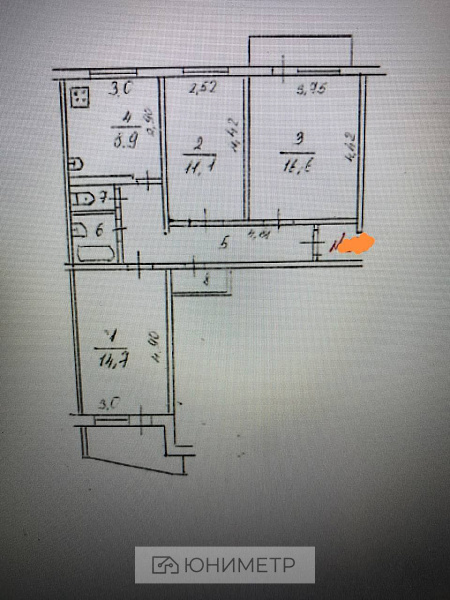 3-к. кв. 69.3м² 4/9 эт.