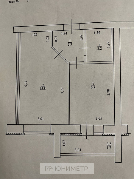 1-к. кв. 32.1 м² 3/9 эт.