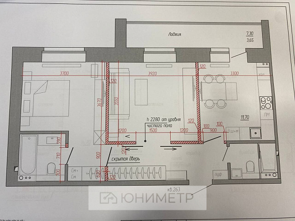 2-к. кв. 59 м² 10/14 эт.