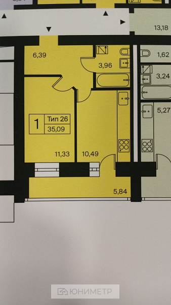 1-к. кв. 32.1 м² 7/14 эт.